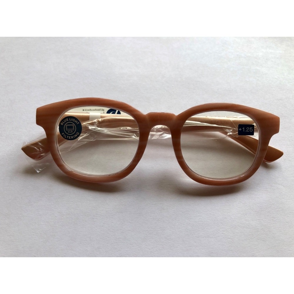 NEW Peepers Blush Round Blue Light Filtering Glasses +1.25
